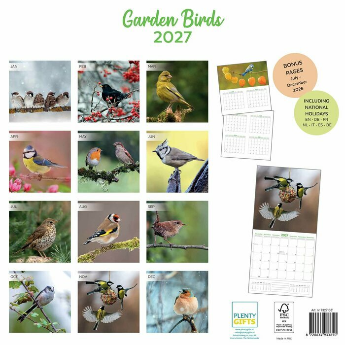 Calendrier 2027 Oiseaux du Jardin Nature Calendrier Papier 2027 Oiseaux du Jardin Nature