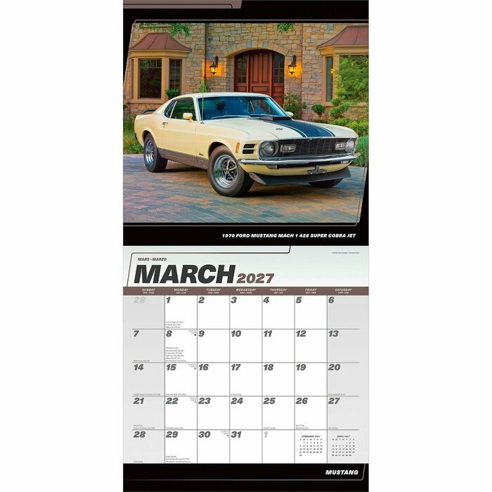 Calendrier 2027 Voiture Mustang