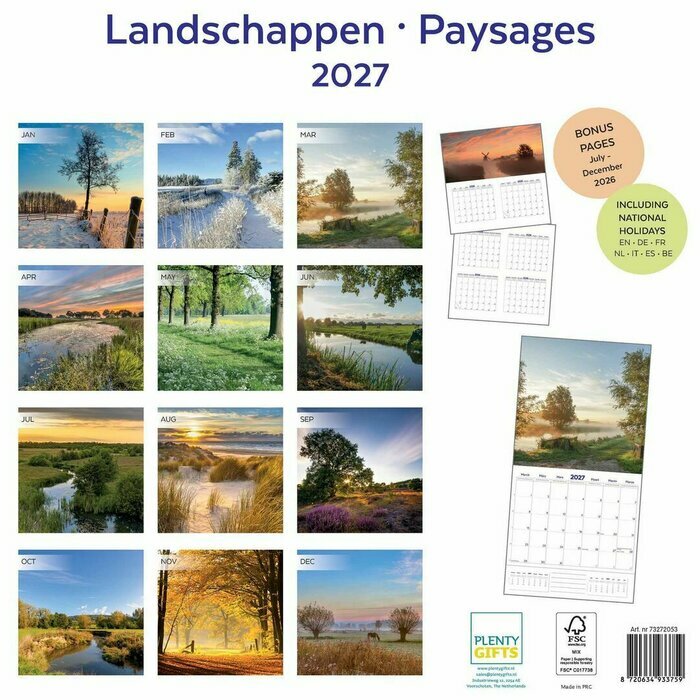 Calendrier Moulin 2027 Campagne Hollandaise