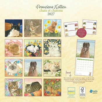 Calendrier 2027 Dessin Chats Francien Katten