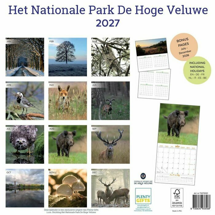 Calendrier 2027 Animaux de la Forêt Calendrier Papier 2027 Animaux de la Forêt