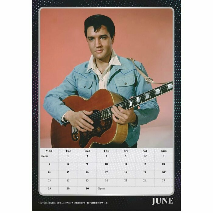Calendrier 2027 Elvis Presley King Format A3