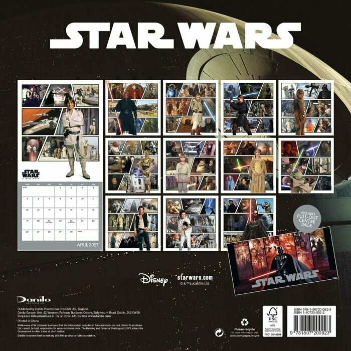 Calendrier 2027 Star Wars Classique Retro Calendrier Papier 2027 Star Wars Classique Retro