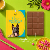 Tablette Chocolat Berger Belge Malinois Chocolat au Lait Artisanal Idée Cadeau Chien tablette chocolat Berger Belge Malinois