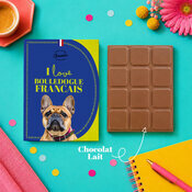 Tablette Chocolat Bouledogue Français Chocolat au Lait Artisanal Idée Cadeau Chien tablette chocolat Bouledogue Francais