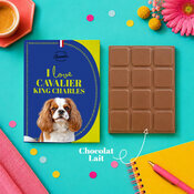 Tablette Chocolat Cavalier King Charles Chocolat au Lait Artisanal Idée Cadeau Chien tablette chocolat Cavalier King Charles