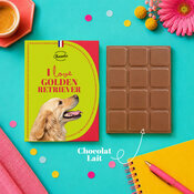 Tablette Chocolat Golden Retriever Chocolat au Lait Artisanal Idée Cadeau Chien tablette chocolat Golden Retriever