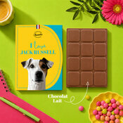 Tablette Chocolat Jack Russell Chocolat au Lait Artisanal Idée Cadeau Chien tablette chocolat Jack Russell