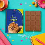 Tablette Chocolat Spitz Nain Chocolat au Lait Artisanal Idée Cadeau Chien tablette chocolat Spitz Nain